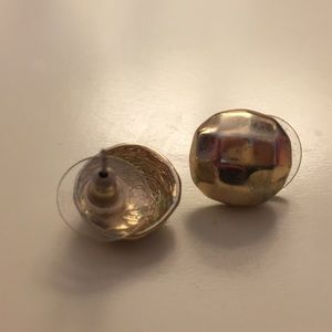 hammered gold stud earrings